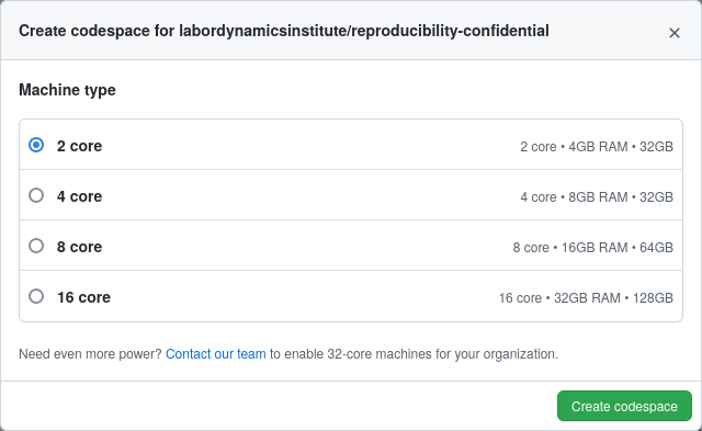 Launching Codespaces